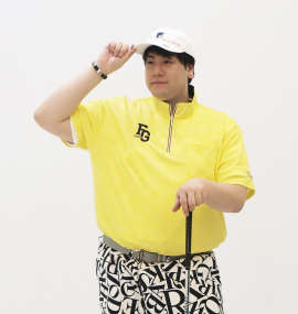 大きいサイズ メンズ FILA GOLF (フィラゴルフ) ジャガードハーフジップ半袖シャツ