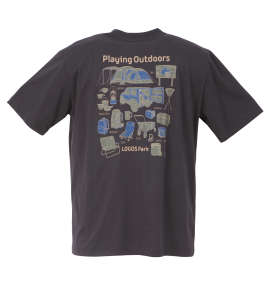 大きいサイズ メンズ LOGOS Park (ロゴスパーク) リサイクル天竺バックプリント半袖Tシャツ