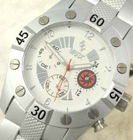 大きいサイズ メンズ MUSK PARIS (ムスクパリ) クロノグラフ腕時計
