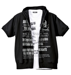 大きいサイズ メンズ WILD LIFE (ワイルドライフ) パーカー+Tシャツ(半袖)
