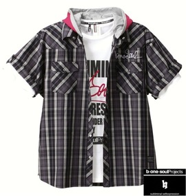 大きいサイズ メンズ b-one-soul (ビーワンソウル) シャツ(半袖)+Tシャツ(半袖)
