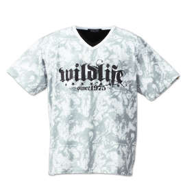 大きいサイズ メンズ WILD LIFE (ワイルドライフ) 総柄フェイク半袖VTシャツ