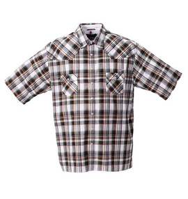 大きいサイズ メンズ CRU (クルー) チェックシャツ(半袖)